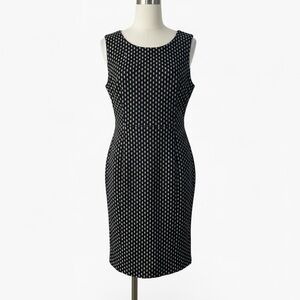 Calvin Klein Black and White Patterned Midi Dress